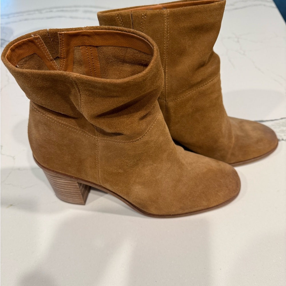 Lucky Brand Tan Ankle Booties with Block Heel women’s sz 10